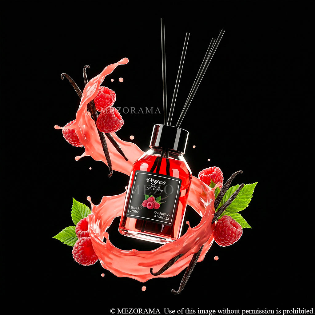 DIFFUSERS Intense Gourmand Ambiance, Diffuseur Veyes, Raspberry & Vanilla, Decorative Home Fragrance, 110ml